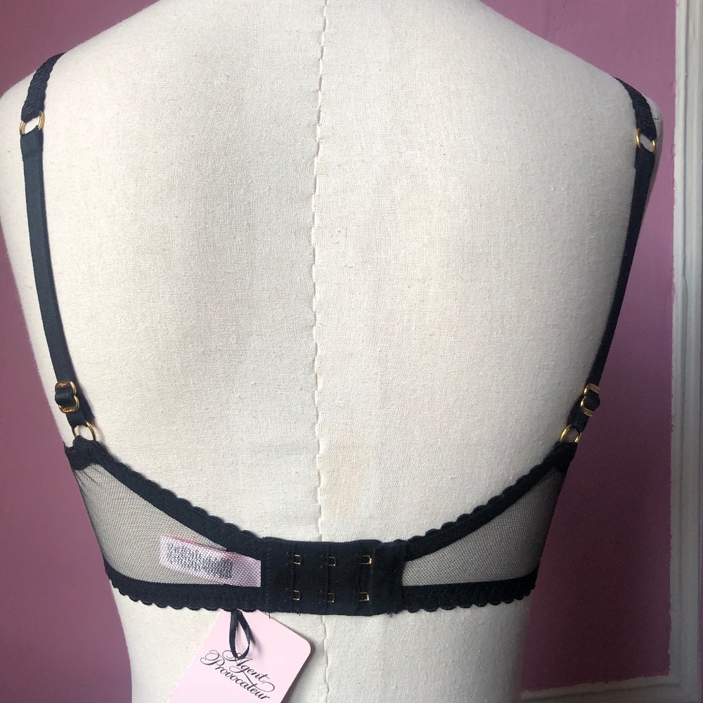 NWT Agent Provocateur black Sparkle bra 32C - Picture 5 of 7
